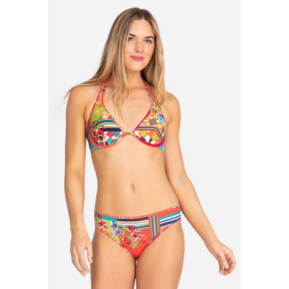Johnny‎ was Kaya bikini top halter underwire multicolor bright print swimwear S